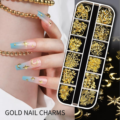 Teenitor Nail Charms and Gems Nail Art Tools – 6 Boxes 3D Nail Gems & 15 Sheets Nail Stickers, Flower Nail Stickers, Rhinestones, Pearls, Nail Decor Supplies