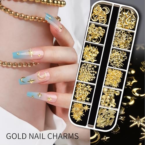 Teenitor Nail Charms and Gems Nail Art Tools – 6 Boxes 3D Nail Gems & 15 Sheets Nail Stickers, Flower Nail Stickers, Rhinestones, Pearls, Nail Decor Supplies - görsel 10