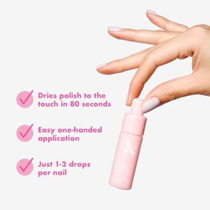 Olive & June Dry Drops - Quick Drying Polish Drops with Jojoba Oil - Touch-Dry in 80 Seconds - Easy One-Handed Application - Vegan & Cruelty-Free