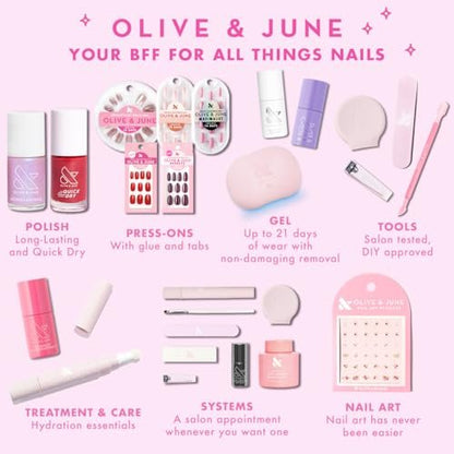 Olive & June Dry Drops - Quick Drying Polish Drops with Jojoba Oil - Touch-Dry in 80 Seconds - Easy One-Handed Application - Vegan & Cruelty-Free