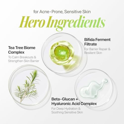 EIOM Trouble Patch Mask – Full Face Hydrocolloid Mask for Acne-Prone Skin | Absorbs Oil & Buildup with Tea Tree Biome Complex (20ml x 4) Avelisse
