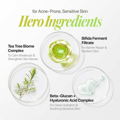 EIOM Trouble Patch Mask – Full Face Hydrocolloid Mask for Acne-Prone Skin | Absorbs Oil & Buildup with Tea Tree Biome Complex (20ml x 4) Avelisse