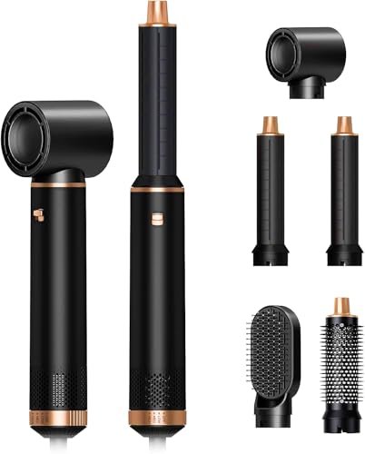JINYAWA 5-in-1 Blow Dryer Brush & Air Styler Complete Set: Hair Dryer Brush, Hot Air Brush, Air Curler & Air Curling Wrap Hair Styling Tools for Straight, Curl, Dry, Smooth Styling as Gift Avelisse