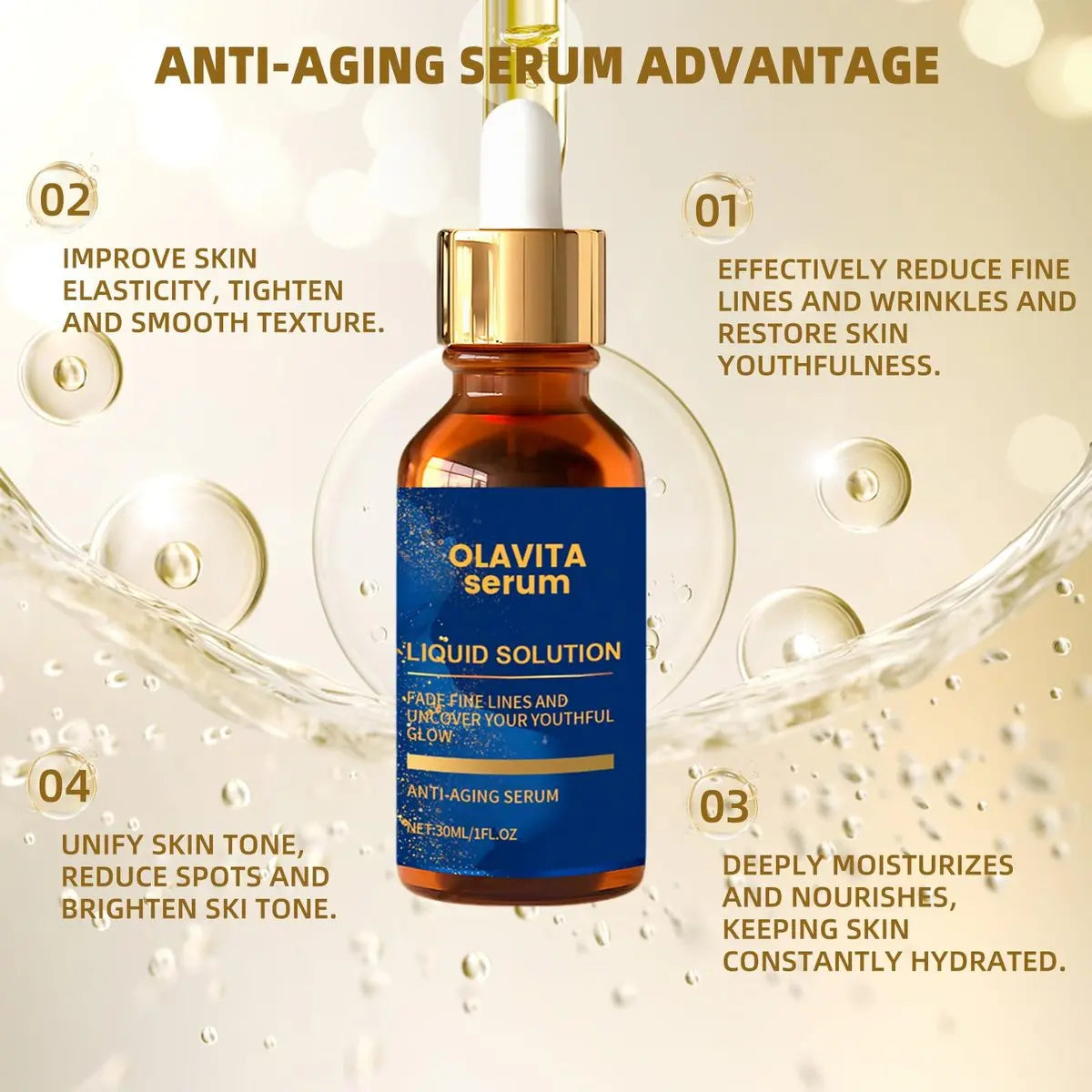 Olavita Serum Anti Aging Serum with Vitamin C & E - Promotes Collagen, Smooths Wrinkles & Fine Lines (2-Pack) Avelisse