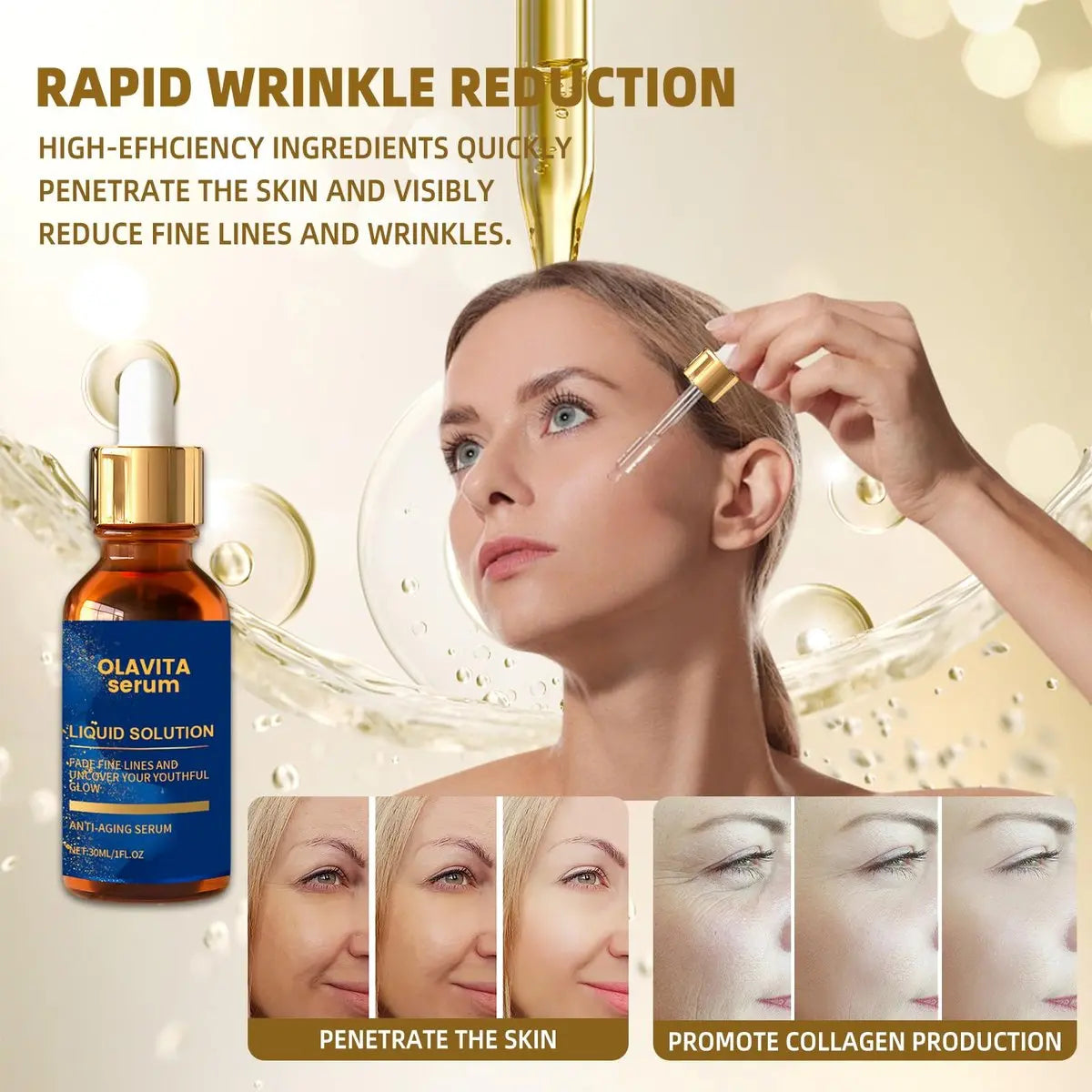 Olavita Serum Anti Aging Serum with Vitamin C & E - Promotes Collagen, Smooths Wrinkles & Fine Lines (2-Pack) Avelisse