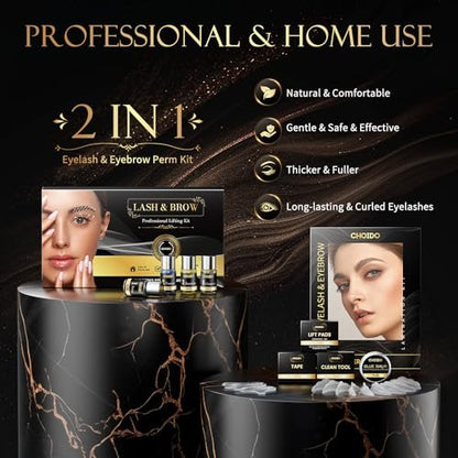 2 in 1 Professional Lash Lift Kit & Eyebrow Lamination Kit | Choido | DIY Eyelash Perm & Curling Kit for Home or Salon | Lasts 6-8 Weeks Avelisse