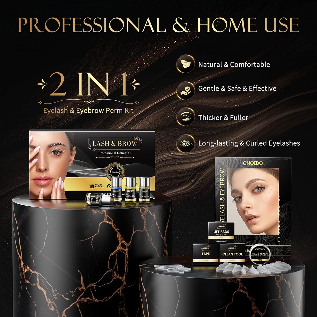 2 in 1 Professional Lash Lift Kit & Eyebrow Lamination Kit | Choido | DIY Eyelash Perm & Curling Kit for Home or Salon | Lasts 6-8 Weeks Avelisse