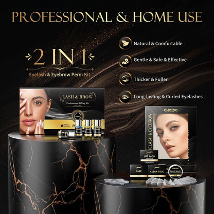 2 in 1 Professional Lash Lift Kit & Eyebrow Lamination Kit | Choido | DIY Eyelash Perm & Curling Kit for Home or Salon | Lasts 6-8 Weeks Avelisse