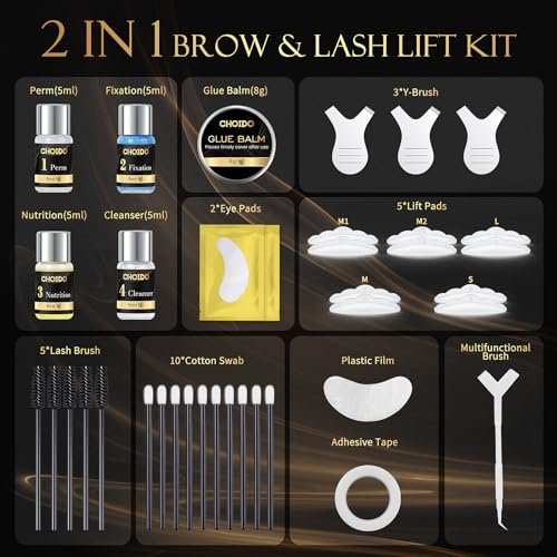 2 in 1 Professional Lash Lift Kit & Eyebrow Lamination Kit | Choido | DIY Eyelash Perm & Curling Kit for Home or Salon | Lasts 6-8 Weeks Avelisse