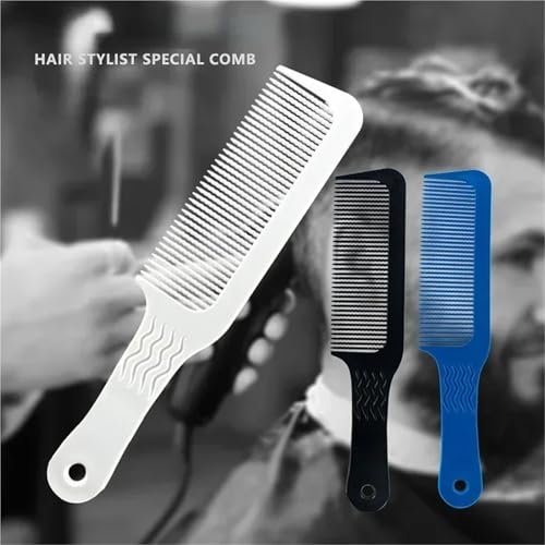 3-Piece Professional Flat Top Hair Cutting Comb Set for Men – Wide Tooth Barber Comb (Green) - görsel 4