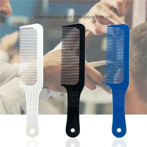 3-Piece Professional Flat Top Hair Cutting Comb Set for Men – Wide Tooth Barber Comb (Green) - görsel 8