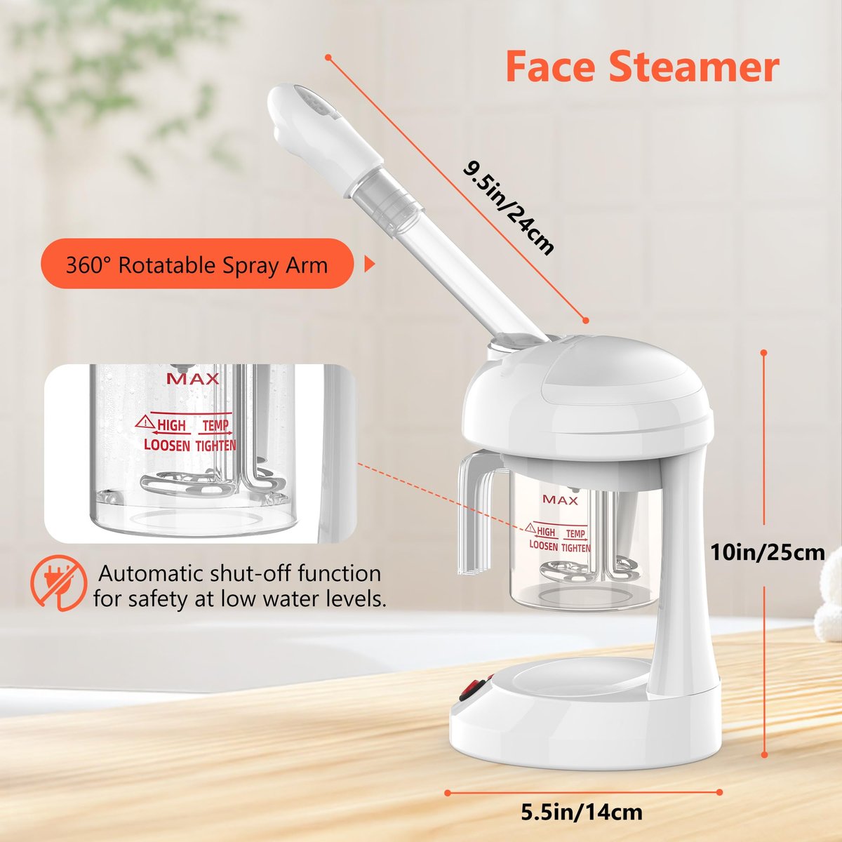 TASALON Facial Steamer - Ozone Face Steamer for Deep Cleaning, Portable Nano Ionic Steamer with Removable Water Tank for Home Spa Avelisse