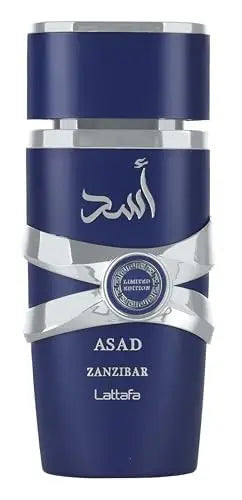Lattafa Asad Zanzibar Limited Edition Eau de Parfum for Men – Aquatic, Spicy, Woody & Amber Notes, Long-Lasting, 3.4 oz / 100 ml Avelisse