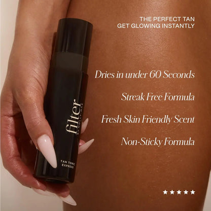 Filter by Molly-Mae Tan Tonic Express – 100ml Instant Tanning Water for Face & Body | Golden, Streak-Free Glow | Fast-Drying Self Tanner | Dries in Under 60 Seconds Avelisse