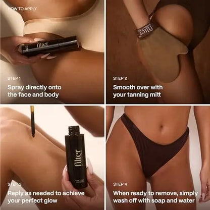 Filter by Molly-Mae Tan Tonic Express – 100ml Instant Tanning Water for Face & Body | Golden, Streak-Free Glow | Fast-Drying Self Tanner | Dries in Under 60 Seconds Avelisse