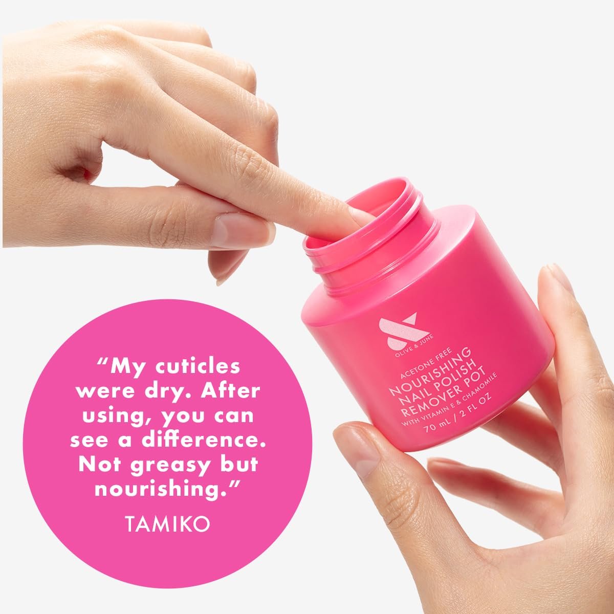 Olive & June Nourishing Remover Pot | Non-Acetone, No-Mess Nail Polish Removal with Vitamin E & Chamomile | Vegan & Cruelty-Free - görsel 7