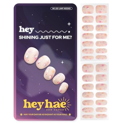 Heyhae Semi Cured Gel Nail Strips - Summer Aura Pink, No LED Lamp Needed, Easy Apply & Remove, Salon Quality, 28 Strips + Prep Pads + Nail File + Wooden Stick - görsel 2