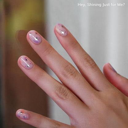 Heyhae Semi Cured Gel Nail Strips - Summer Aura Pink, No LED Lamp Needed, Easy Apply & Remove, Salon Quality, 28 Strips + Prep Pads + Nail File + Wooden Stick