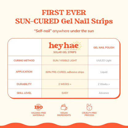 Heyhae Semi Cured Gel Nail Strips - Summer Aura Pink, No LED Lamp Needed, Easy Apply & Remove, Salon Quality, 28 Strips + Prep Pads + Nail File + Wooden Stick