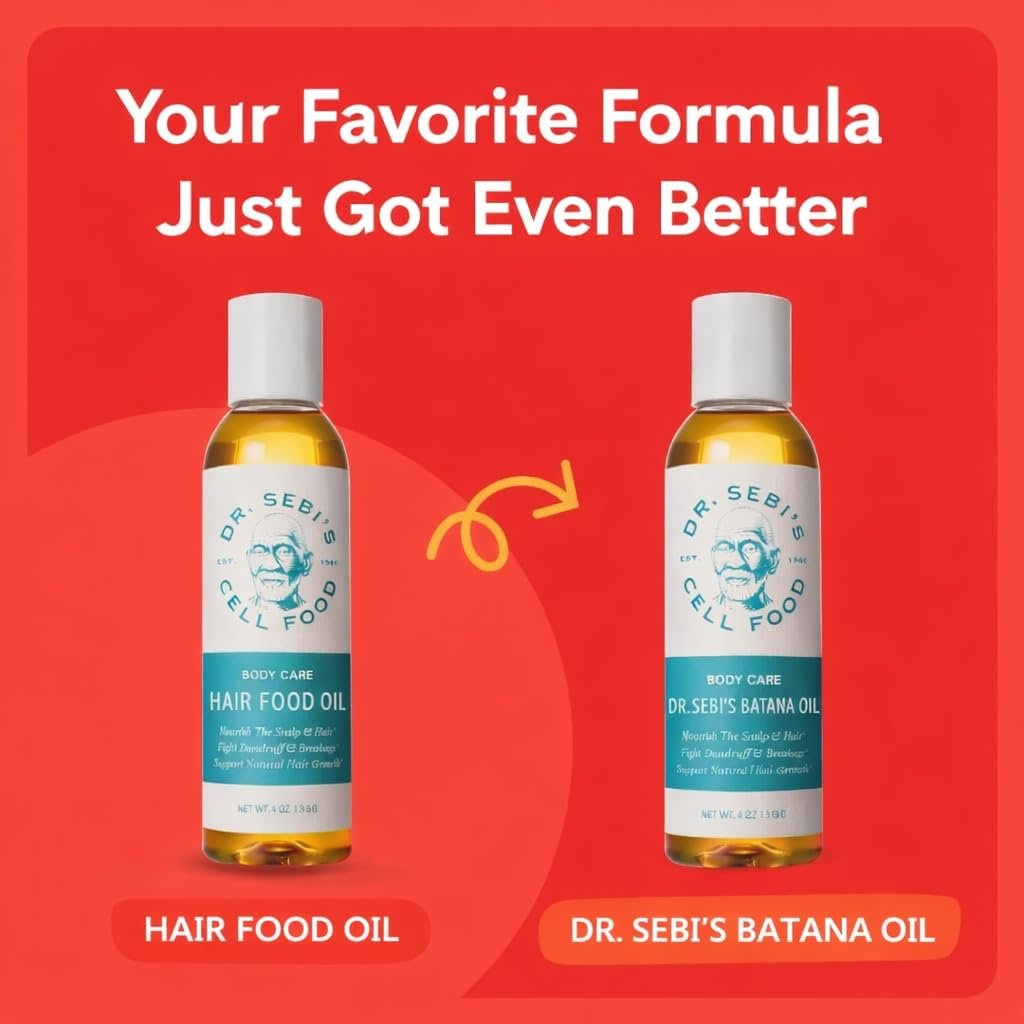 Dr. Sebi’s Batana Oil for Hair Growth – 100% Natural Hair Oil with Coconut and Olive – Supports Scalp Health and Stronger Hair – Plant-Based Formula – 1 Month Supply (4 fl oz) Avelisse