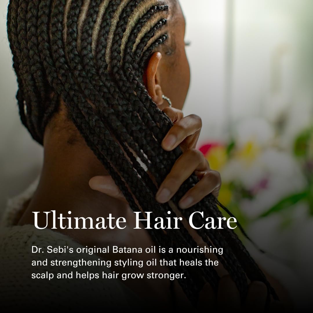 Dr. Sebi’s Batana Oil for Hair Growth – 100% Natural Hair Oil with Coconut and Olive – Supports Scalp Health and Stronger Hair – Plant-Based Formula – 1 Month Supply (4 fl oz) Avelisse