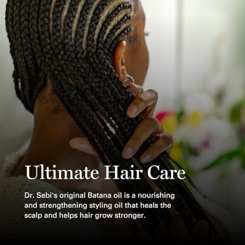 Dr. Sebi’s Batana Oil for Hair Growth – 100% Natural Hair Oil with Coconut and Olive – Supports Scalp Health and Stronger Hair – Plant-Based Formula – 1 Month Supply (4 fl oz) Avelisse