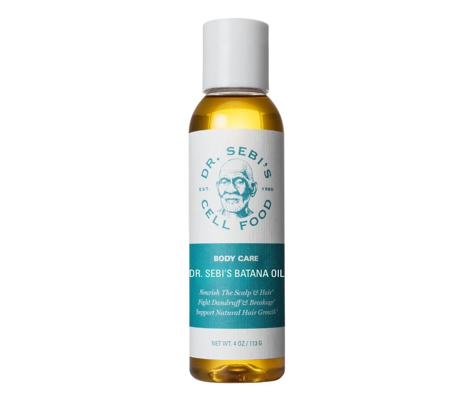 Dr. Sebi’s Batana Oil for Hair Growth – 100% Natural Hair Oil with Coconut and Olive – Supports Scalp Health and Stronger Hair – Plant-Based Formula – 1 Month Supply (4 fl oz) Avelisse