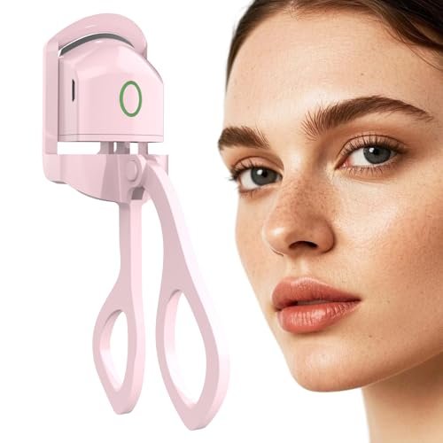 Heated Eyelash Curler - USB Rechargeable Electric Lash Curler for Long-Lasting Natural Curl - Light Pink Avelisse