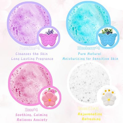 Bath Foot Bombs 16 Pack - Foot Soak with Bath Salt & Tea Tree Oil - Organic Natural Handmade Essential Oil Bubble Foot Balls for Callus, Dry Cracked Feet & Stubborn Foot Odor