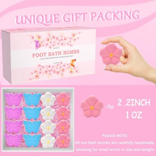 Bath Foot Bombs 16 Pack - Foot Soak with Bath Salt & Tea Tree Oil - Organic Natural Handmade Essential Oil Bubble Foot Balls for Callus, Dry Cracked Feet & Stubborn Foot Odor - görsel 12