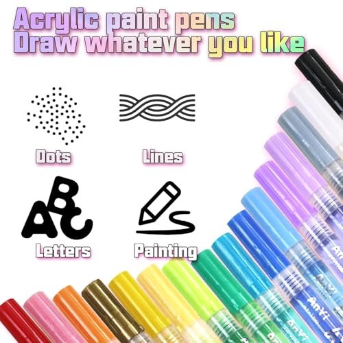 COLAYERIST Nail Art Pens, 16 Colors Acrylic Nail Paint Pens Kit, Quick Drying 3D Gel Nail Polish Pen for Graffiti, Dotting, Drawing, Liner Manicure - Home and Salon DIY - görsel 8
