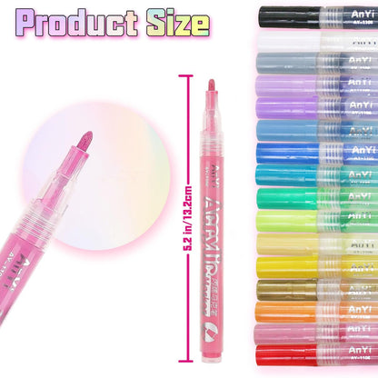 COLAYERIST Nail Art Pens, 16 Colors Acrylic Nail Paint Pens Kit, Quick Drying 3D Gel Nail Polish Pen for Graffiti, Dotting, Drawing, Liner Manicure - Home and Salon DIY