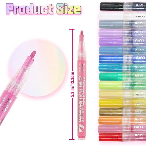 COLAYERIST Nail Art Pens, 16 Colors Acrylic Nail Paint Pens Kit, Quick Drying 3D Gel Nail Polish Pen for Graffiti, Dotting, Drawing, Liner Manicure - Home and Salon DIY - görsel 4