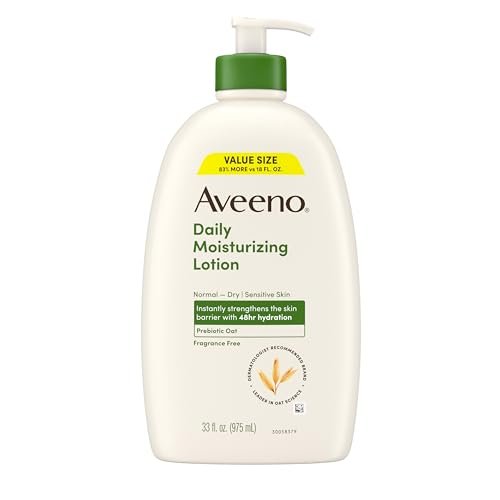 Aveeno Daily Moisturizing Body Lotion, Fragrance-Free Light & Creamy for Dry Sensitive Skin, Prebiotic Oat, Value Size 33 fl oz - görsel 2