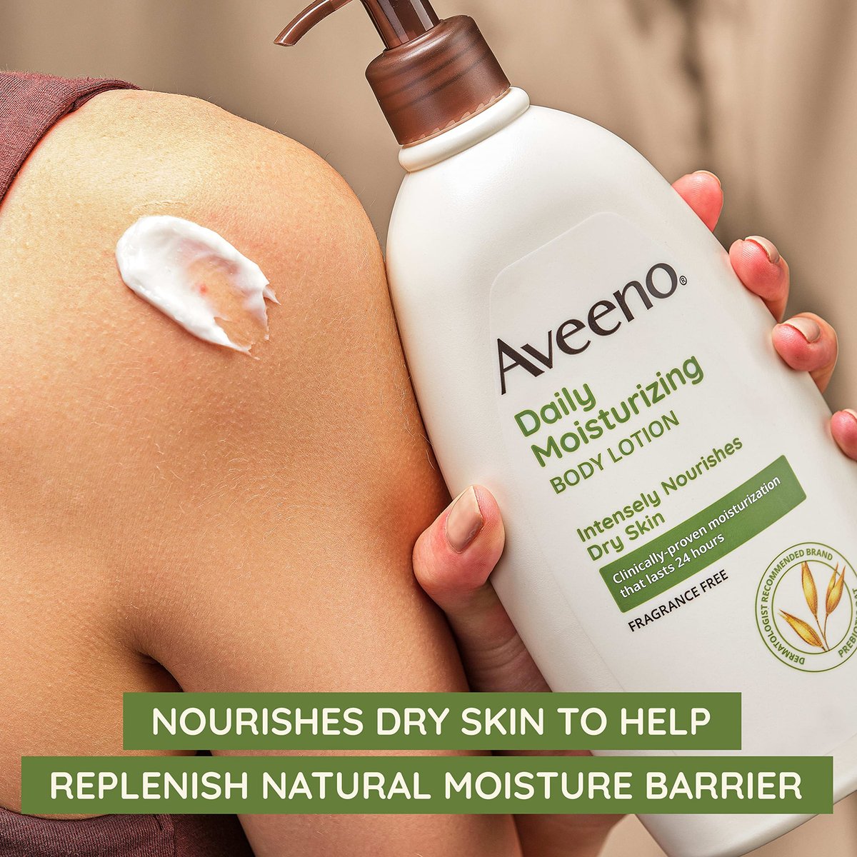 Aveeno Daily Moisturizing Body Lotion, Fragrance-Free Light & Creamy for Dry Sensitive Skin, Prebiotic Oat, Value Size 33 fl oz - görsel 7