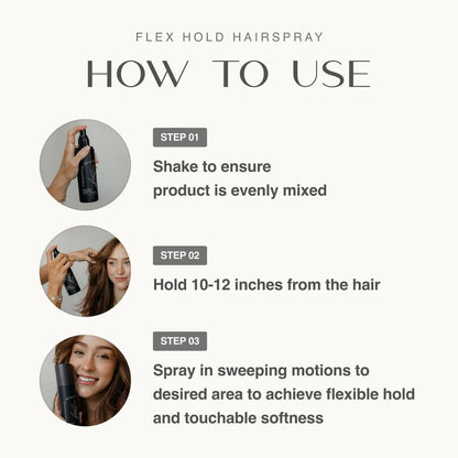 Harmonize Beauty Flex Hold Hairspray - Non-Aerosol, All-Day Hold with Aloe Vera & Plant Proteins, Gardenia Scent, 6.76 fl oz - Vegan & Cruelty-Free Avelisse