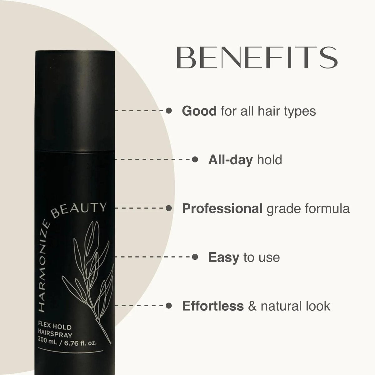 Harmonize Beauty Flex Hold Hairspray - Non-Aerosol, All-Day Hold with Aloe Vera & Plant Proteins, Gardenia Scent, 6.76 fl oz - Vegan & Cruelty-Free Avelisse