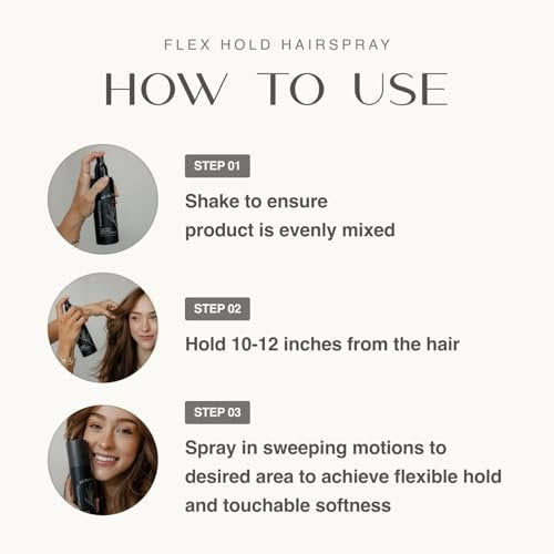 Harmonize Beauty Flex Hold Hairspray - Non-Aerosol, All-Day Hold with Aloe Vera & Plant Proteins, Gardenia Scent, 6.76 fl oz - Vegan & Cruelty-Free Avelisse
