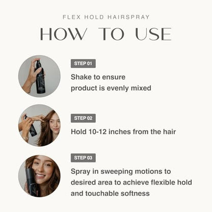 Harmonize Beauty Flex Hold Hairspray - Non-Aerosol, All-Day Hold with Aloe Vera & Plant Proteins, Gardenia Scent, 6.76 fl oz - Vegan & Cruelty-Free Avelisse