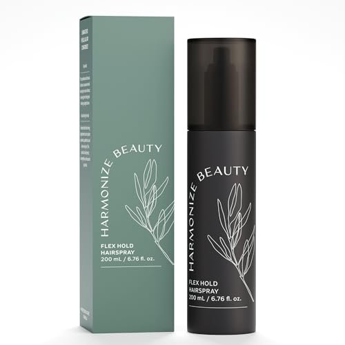 Harmonize Beauty Flex Hold Hairspray - Non-Aerosol, All-Day Hold with Aloe Vera & Plant Proteins, Gardenia Scent, 6.76 fl oz - Vegan & Cruelty-Free Avelisse