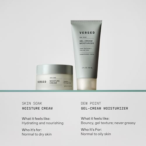 Versed Dew Point Gel Moisturizer - Antioxidant-Rich Gel Cream with Green Tea & Aloe, Fast Absorbing, Non-Greasy, Vegan, 2 fl oz - görsel 7
