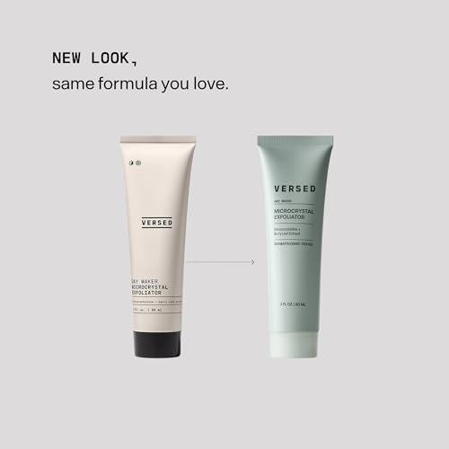 Versed Day Maker Microcrystal Exfoliating Cleanser - Creamy Facial Wash for Gentle Exfoliation, Vegan & Biodegradable, 3 fl oz Avelisse