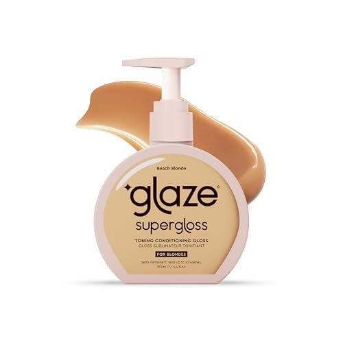 Glaze Supergloss Color Conditioning Gloss with Dispensing Pump – Hydrating Semi-Permanent Color Hair Gloss & Shine Boost for Medium to Dark Blonde Hair – 6.4 Fl Oz – Warm Blonde Avelisse