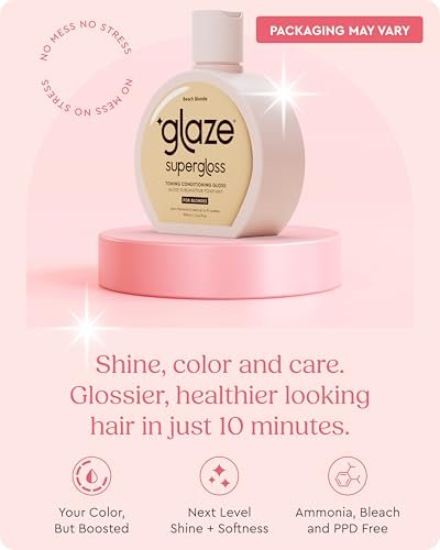 Glaze Supergloss Color Conditioning Gloss with Dispensing Pump – Hydrating Semi-Permanent Color Hair Gloss & Shine Boost for Medium to Dark Blonde Hair – 6.4 Fl Oz – Warm Blonde Avelisse
