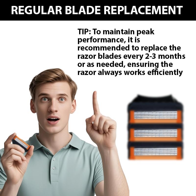 36 Blades Replacement Parts for GL-Fusion 5 Style Razors – Black, Men's Wet Razors Value Pack Avelisse