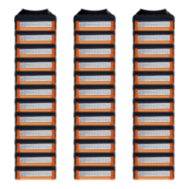 36 Blades Replacement Parts for GL-Fusion 5 Style Razors – Black, Men's Wet Razors Value Pack Avelisse