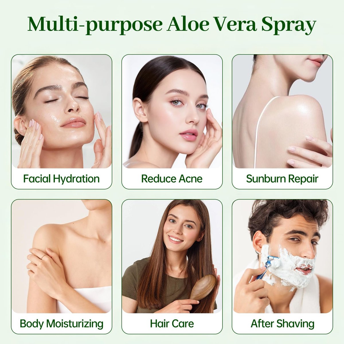 ASYBO Aloe Vera Spray 180 ml - 99% Organic Pure Aloe Vera Spray for Face, Body & Hair, After Sun Facial Moisturizer with Vitamin E, Fast Absorbing and Easy to Carry - görsel 11
