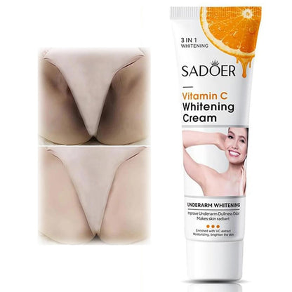 Loobexery Skin Whitening Cream for Body, Dark Spot Remover for Intimate Areas, Bikini Line, Vitamin C Lightening Cream (2 oz)