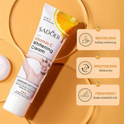 Loobexery Skin Whitening Cream for Body, Dark Spot Remover for Intimate Areas, Bikini Line, Vitamin C Lightening Cream (2 oz)