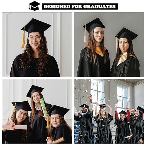 SARATA Graduation Cap Headband – Black, Secures Cap and Hair Style for Women Graduates - görsel 8